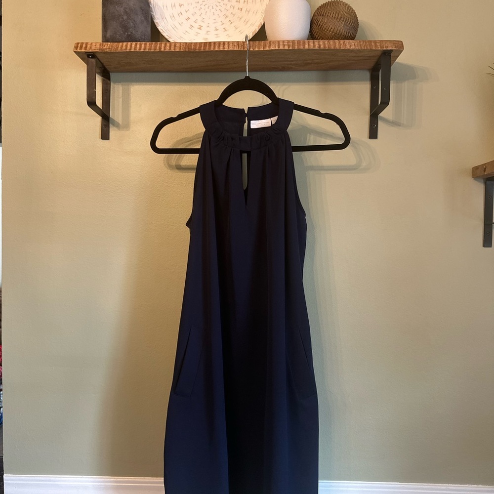 Elegant Navy Sleeveless Dress